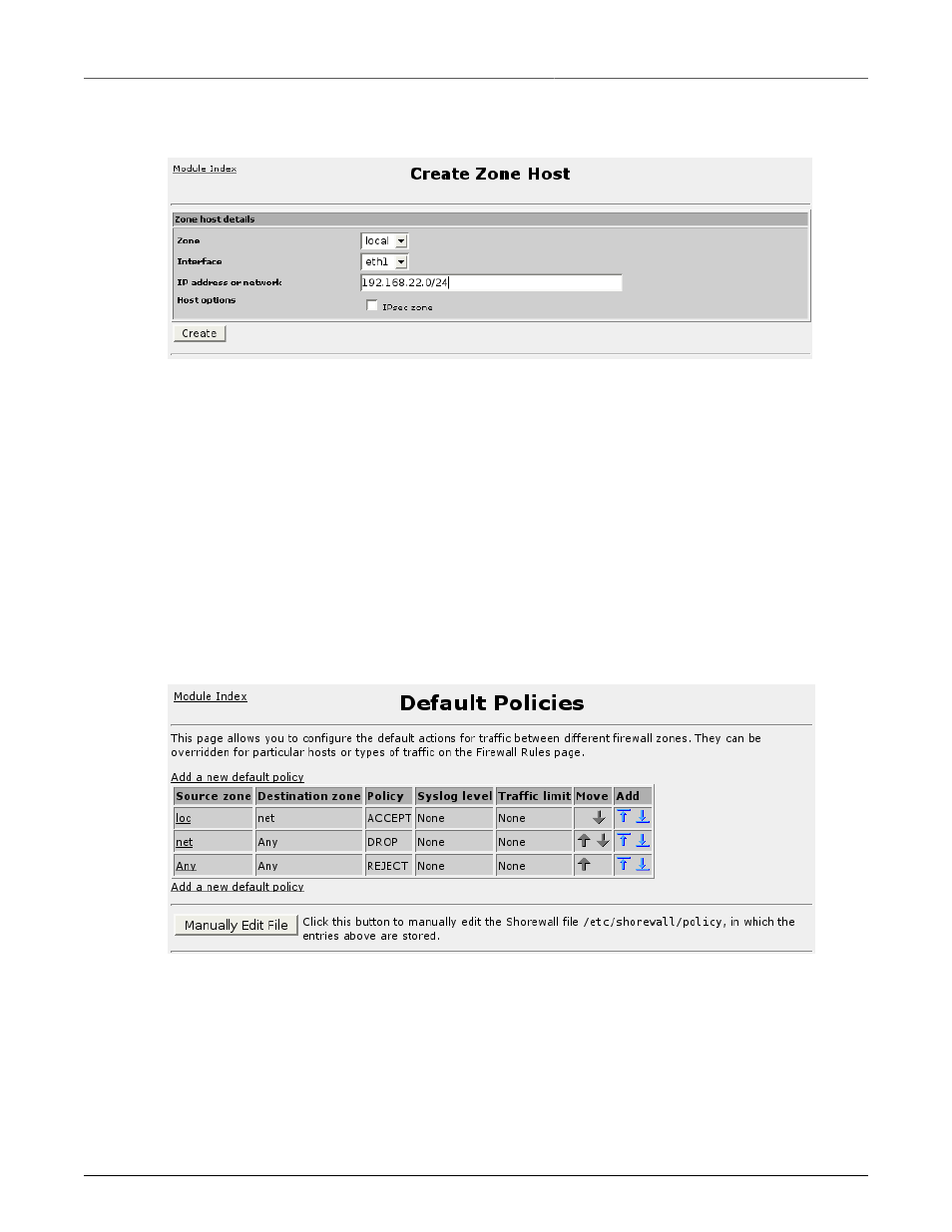 Network zone hosts, Default policies, 131 14.6.4. default policies | Firewall zone hosts, 131 14.7. firewall default policies | RuggedCom RuggedRouter RX1100 User Manual | Page 131 / 341