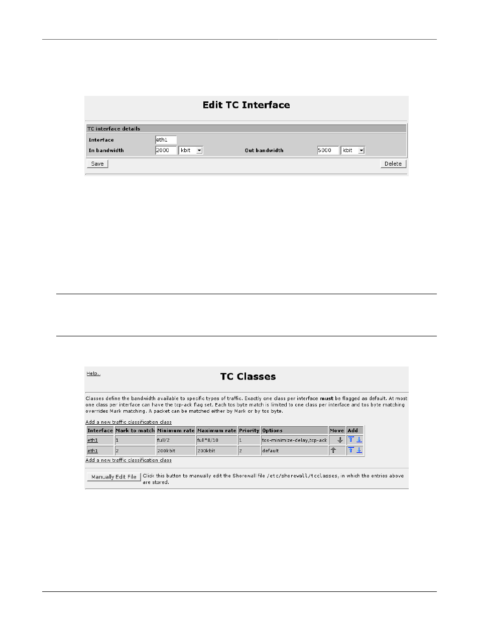 Tc classes, Edit tc interface, 139 15.3. tc classes | RuggedCom RuggedRouter RX1100 User Manual | Page 139 / 341