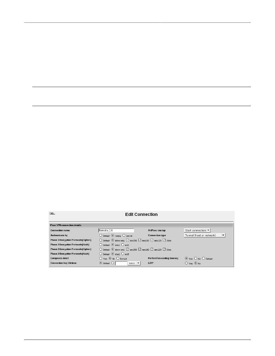 Vpn connections, Ipsec vpn connection details, Editing a vpn connection, part 1 | RuggedCom RuggedRouter RX1100 User Manual | Page 152 / 341