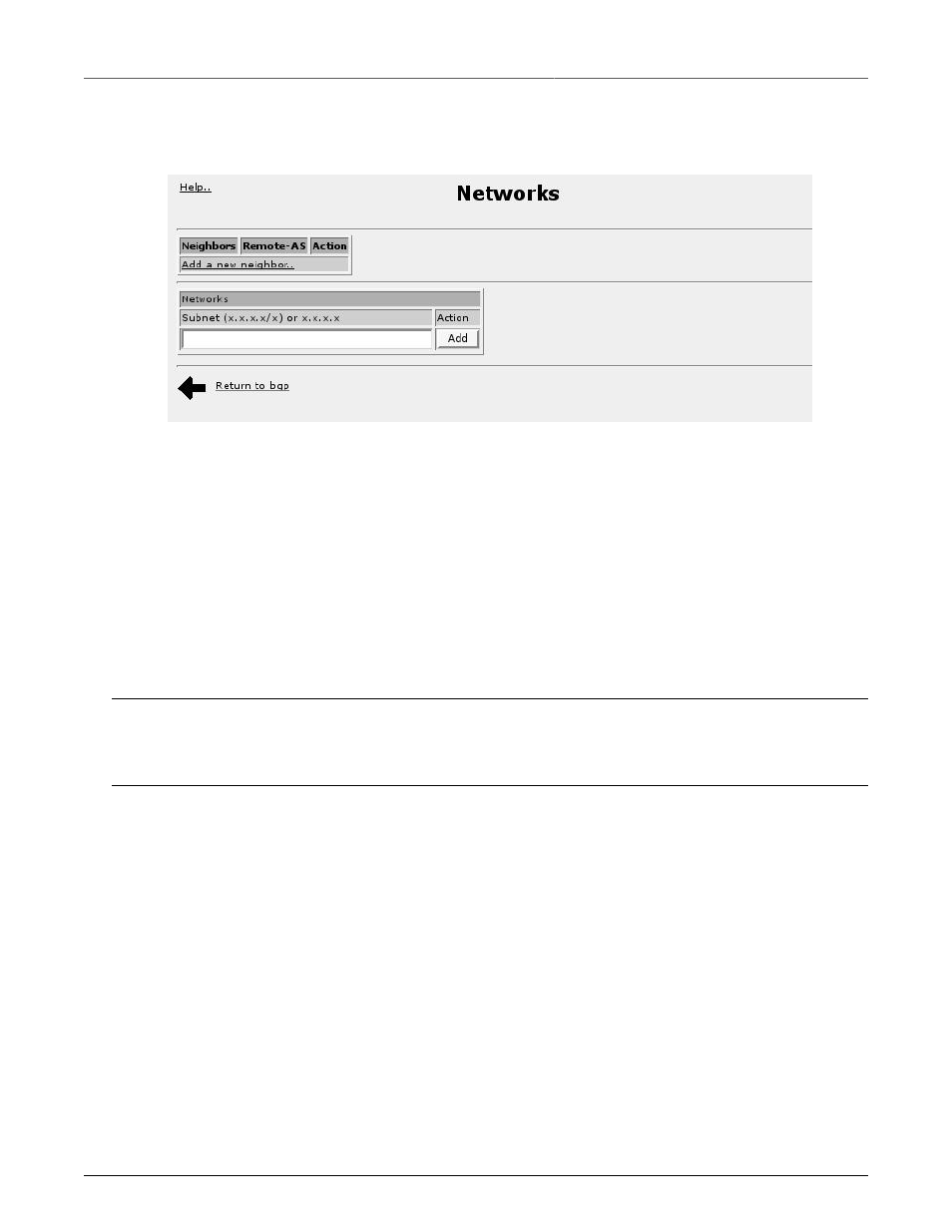 Bgp networks, Bgp networks menu | RuggedCom RuggedRouter RX1100 User Manual | Page 170 / 341