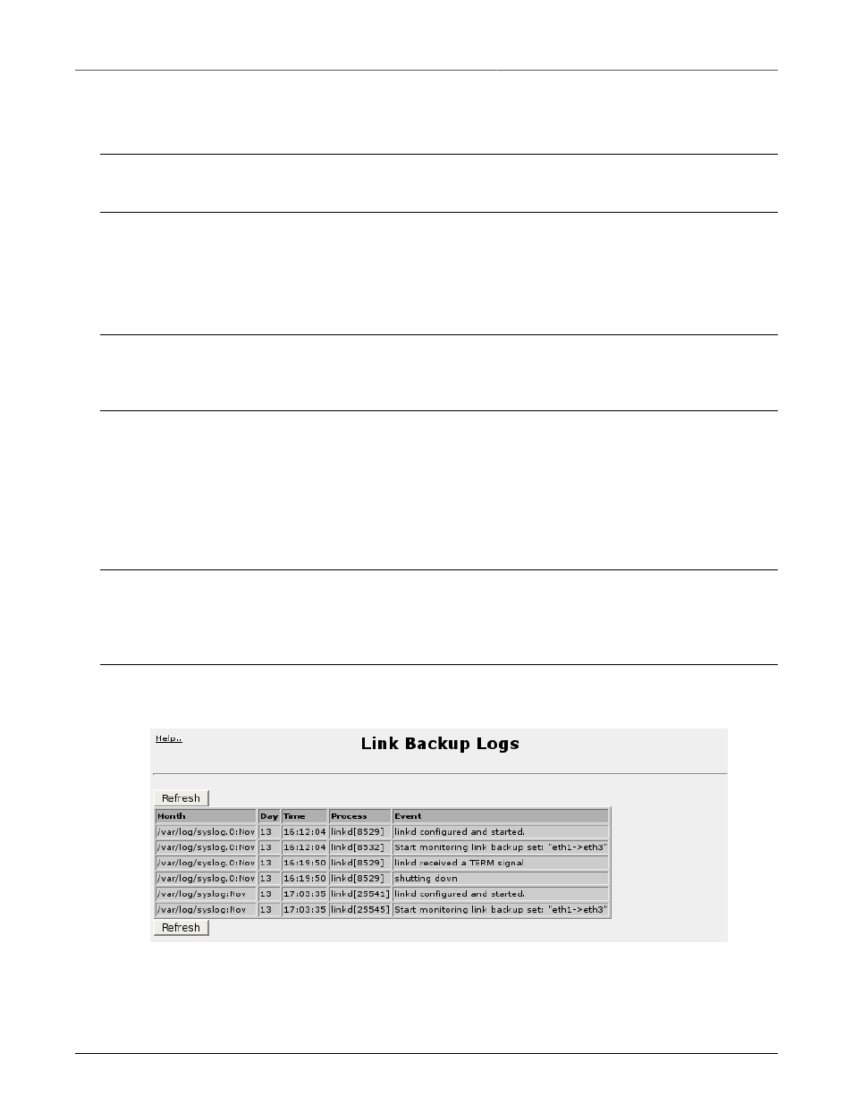 Link backup logs, Link backup log | RuggedCom RuggedRouter RX1100 User Manual | Page 185 / 341