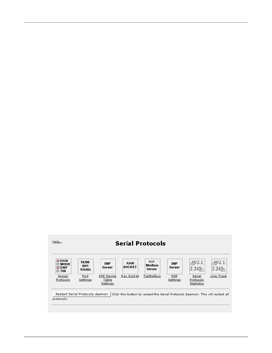 Dnp broadcast messages, Serial protocols configuration, Serial protocols main menu | Serial protocols server main menu | RuggedCom RuggedRouter RX1100 User Manual | Page 222 / 341