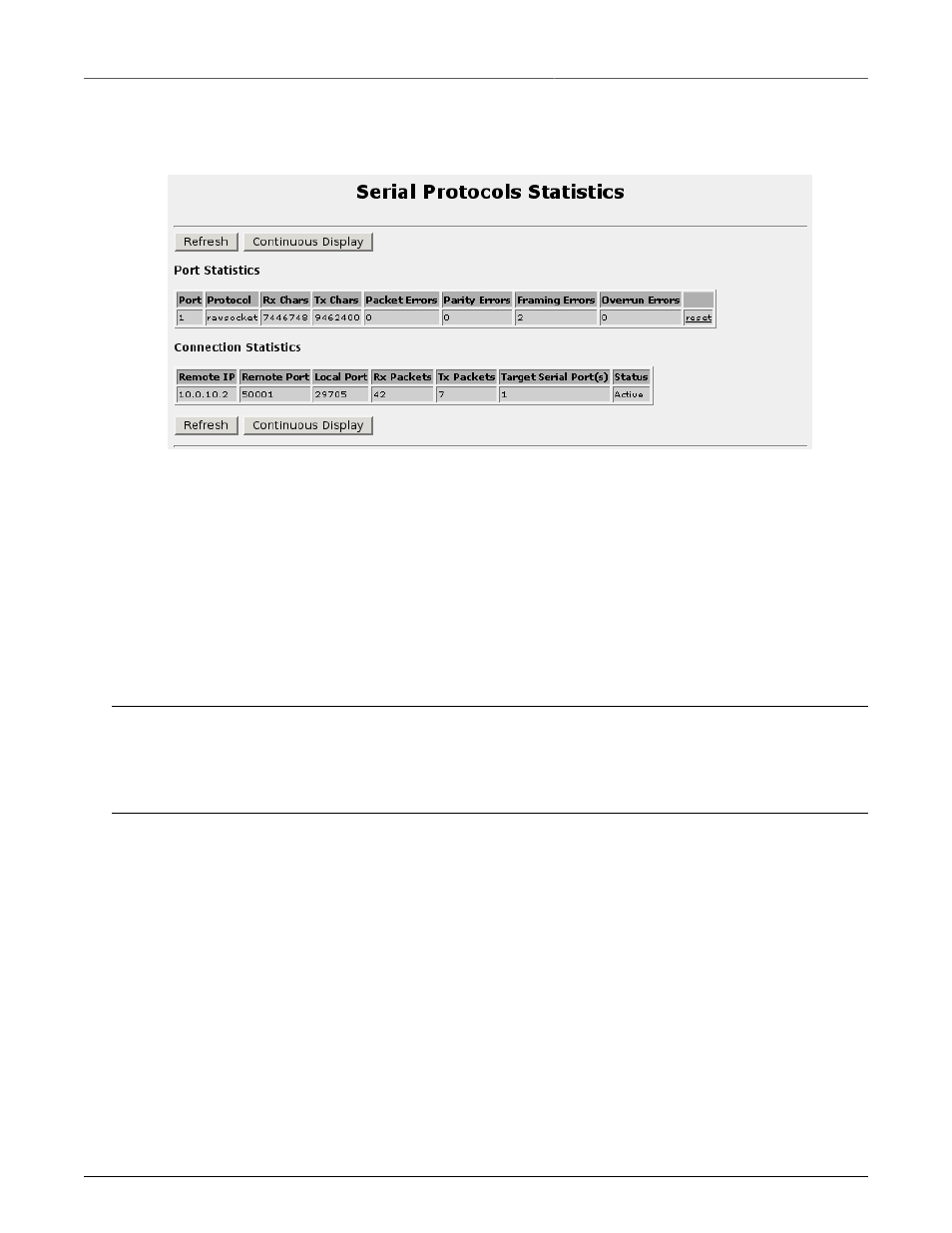 Serial protocols statistics menu, Protocol specific packet error statistics | RuggedCom RuggedRouter RX1100 User Manual | Page 227 / 341