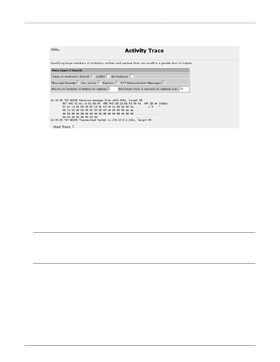 Activity trace menu | RuggedCom RuggedRouter RX1100 User Manual | Page 242 / 341