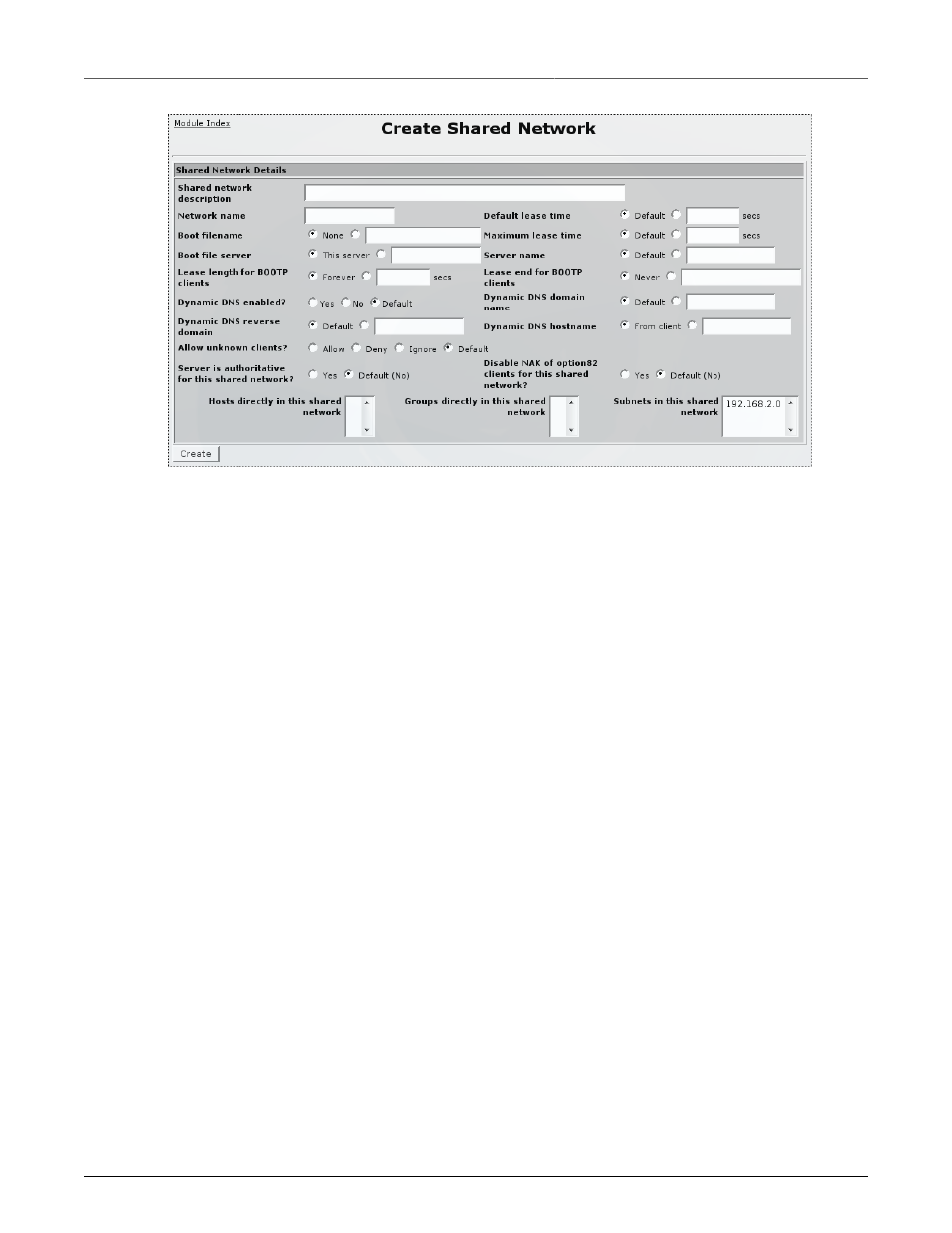 Dhcp subnet configuration, Dhcp shared network configuration | RuggedCom RuggedRouter RX1100 User Manual | Page 250 / 341