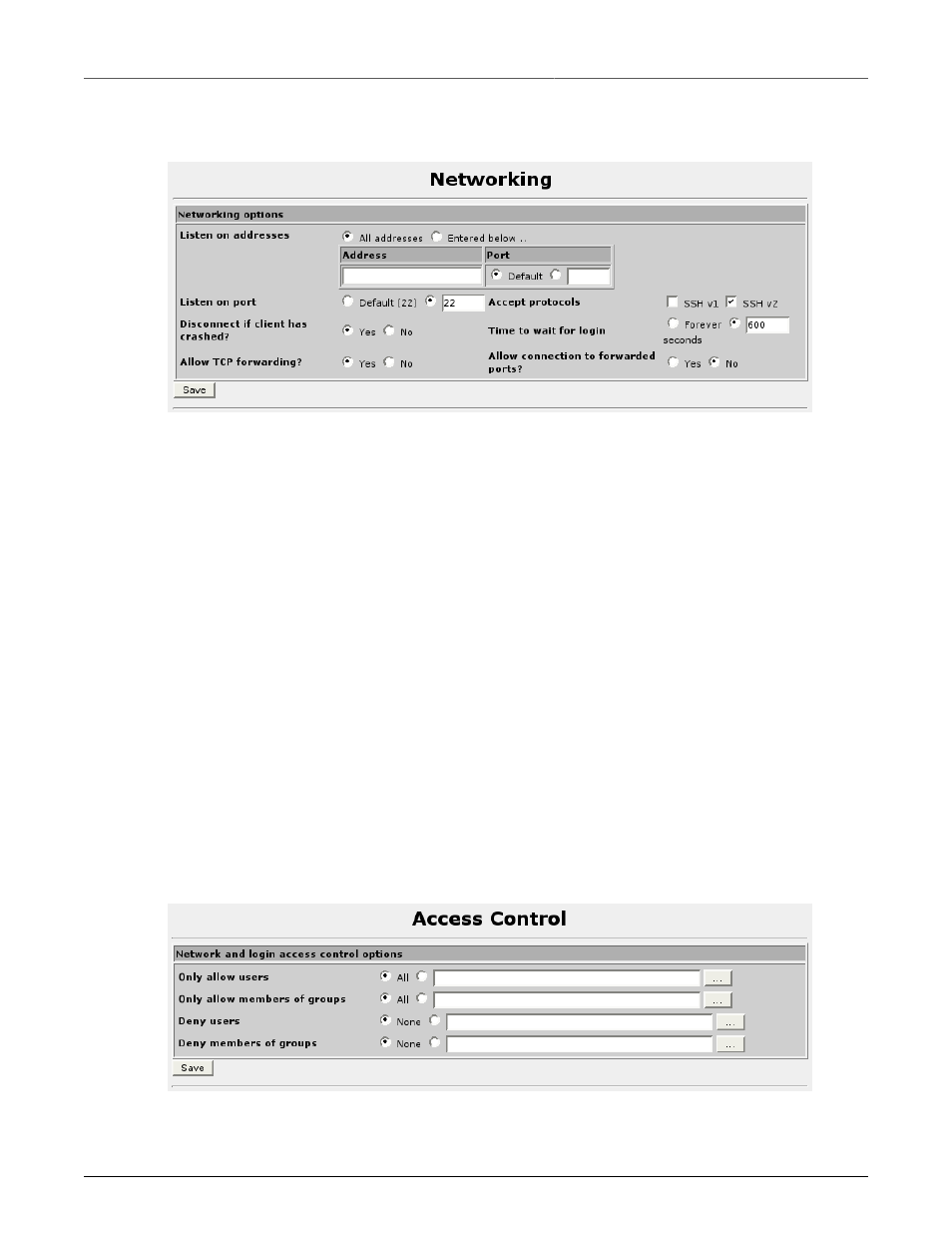 Networking, Access control, Ssh server networking | 264 30.4. ssh server access control | RuggedCom RuggedRouter RX1100 User Manual | Page 264 / 341