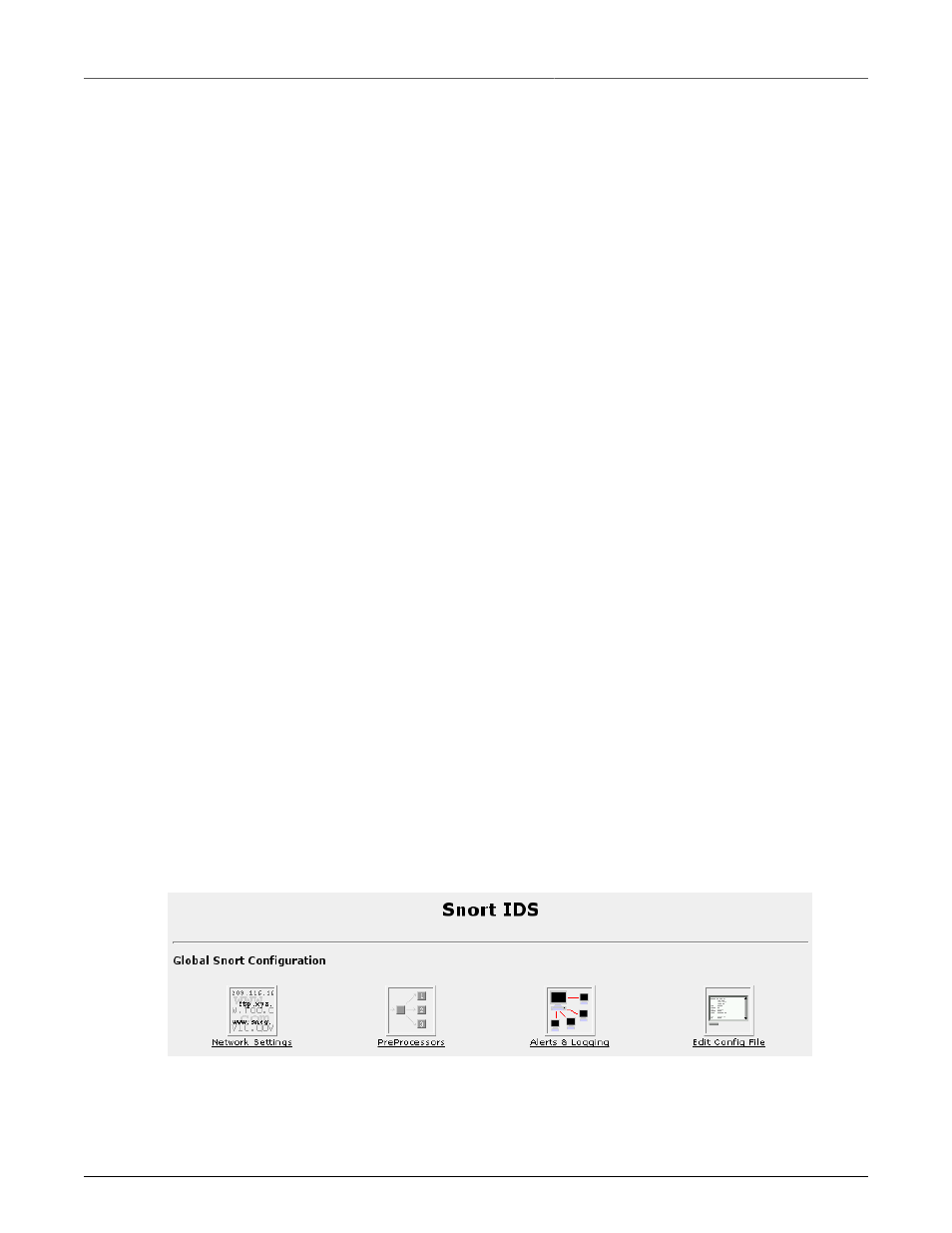 Alerting methods, Performance and resources, Ids configuration | Snort ids main menu, Global configuration, Snort main menu part 1 | RuggedCom RuggedRouter RX1100 User Manual | Page 276 / 341