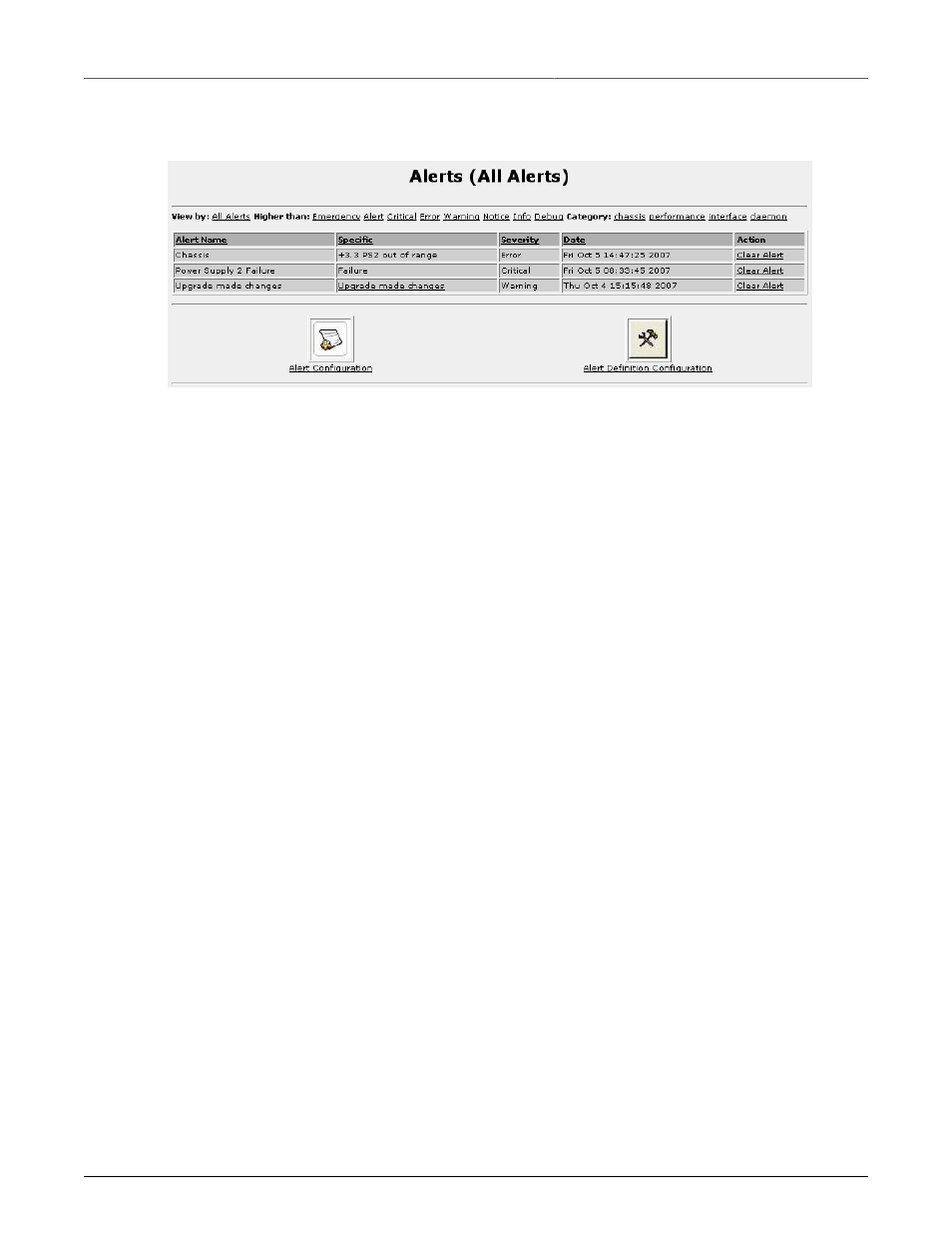 Alert main menu | RuggedCom RuggedRouter RX1100 User Manual | Page 281 / 341