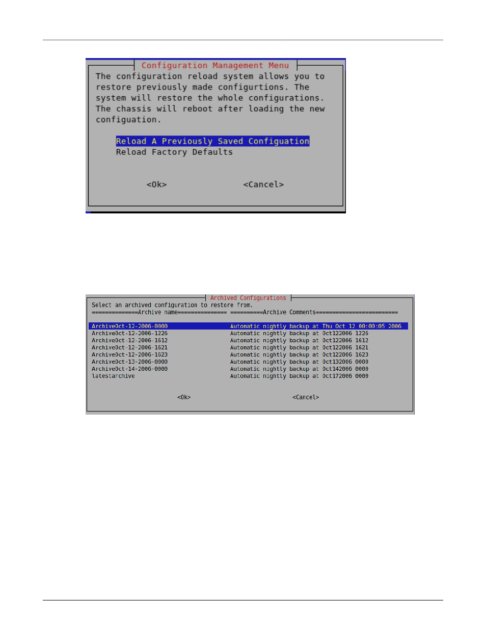 The ruggedrouter web interface, Using a web browser to access the web interface, Selecting a configuration to reload | 29 1.11. selecting a previously made configuration | RuggedCom RuggedRouter RX1100 User Manual | Page 29 / 341