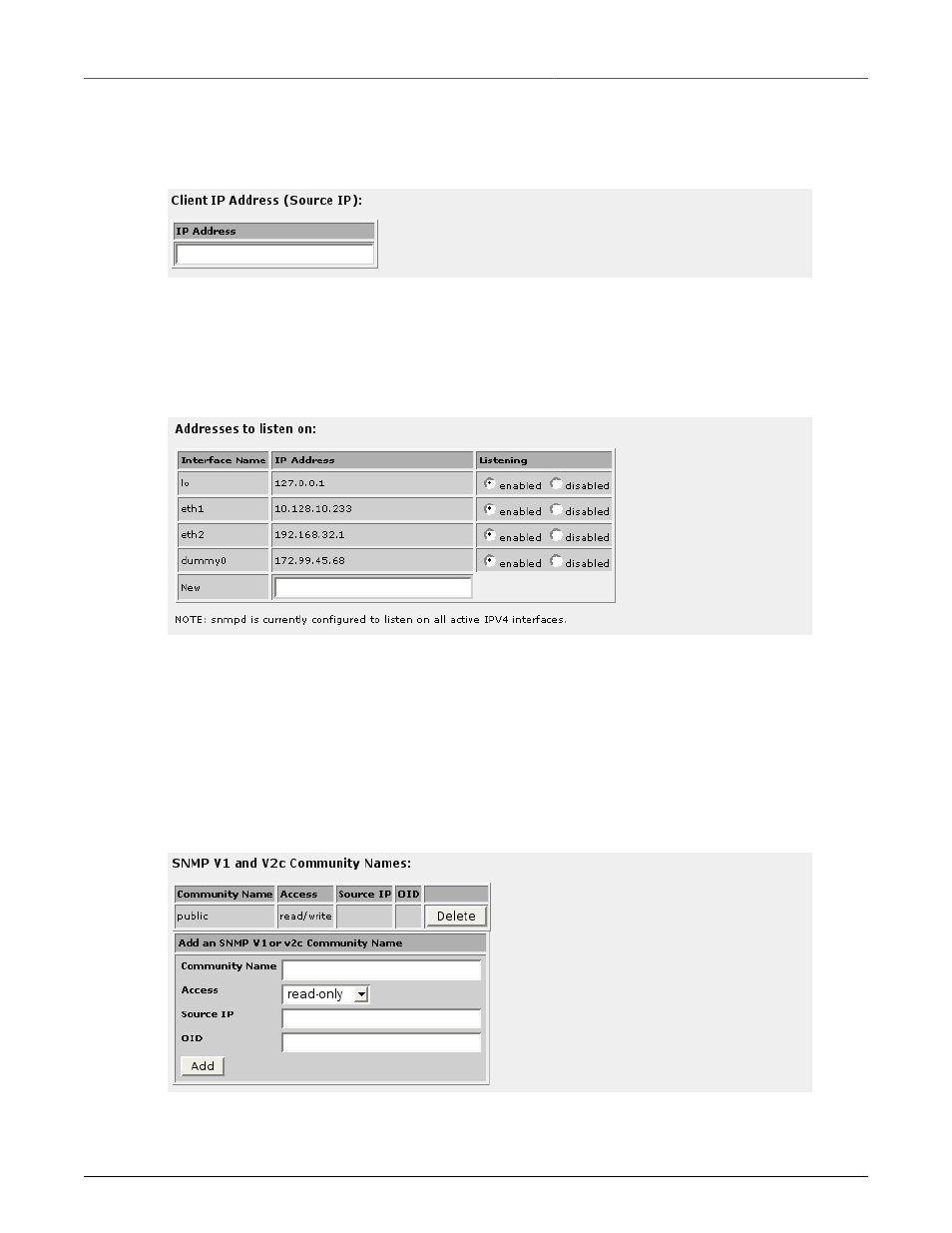 Network addressing configuration, Access control, 301 34.6.4. access control | 301 34.27. access control menu, snmp v1 and v2c | RuggedCom RuggedRouter RX1100 User Manual | Page 301 / 341