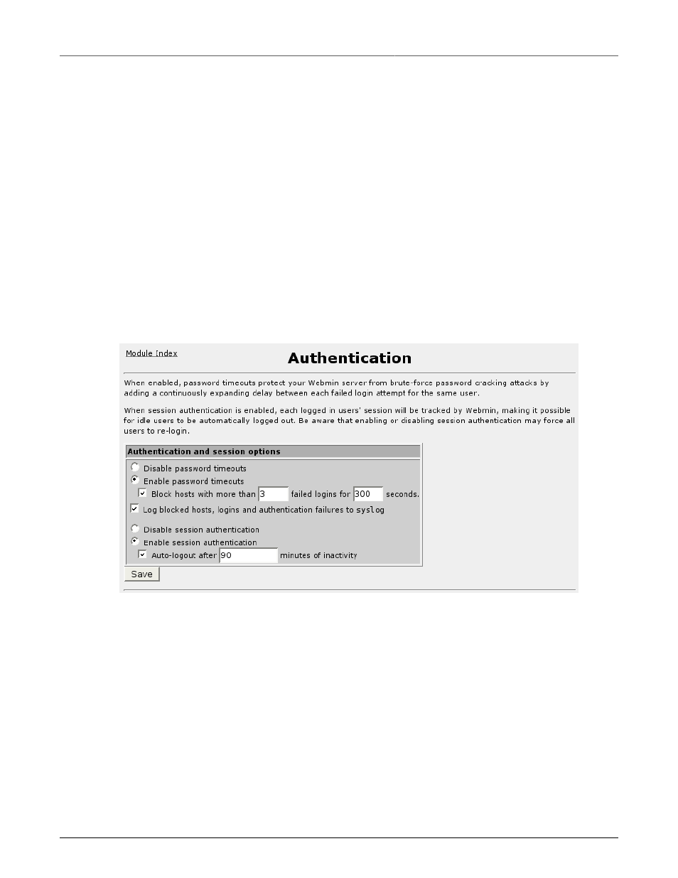 Authentication, Webmin configuration menu, authentication | RuggedCom RuggedRouter RX1100 User Manual | Page 37 / 341
