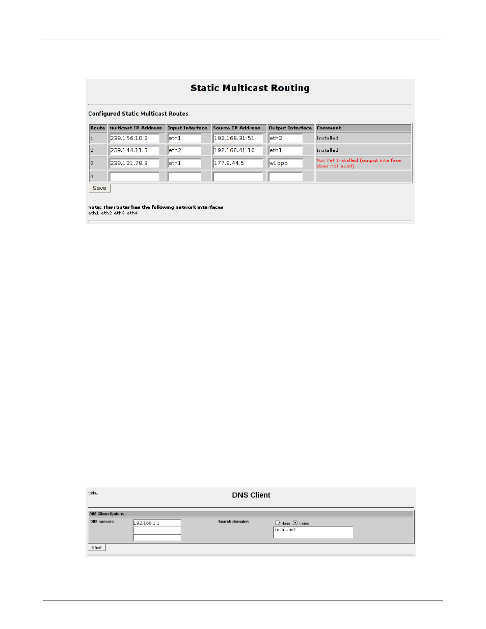 Static multicast routing, Dns client, 55 5.3.5. dns client | 55 5.6. dns client | RuggedCom RuggedRouter RX1100 User Manual | Page 55 / 341