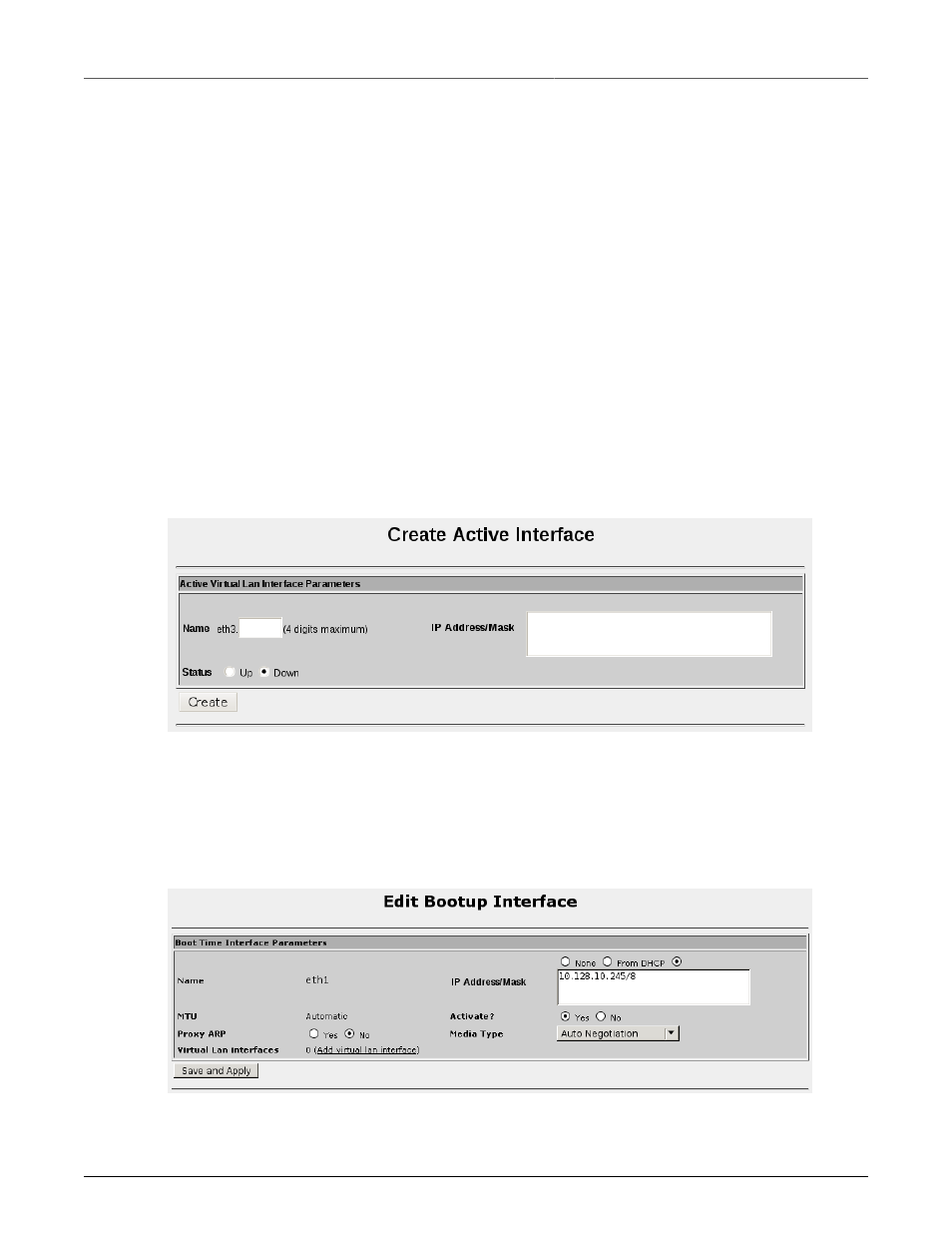 Virtual lan interfaces, Edit boot time interfaces, Creating a virtual lan interface | 63 6.5. editing a boot time interface | RuggedCom RuggedRouter RX1100 User Manual | Page 63 / 341