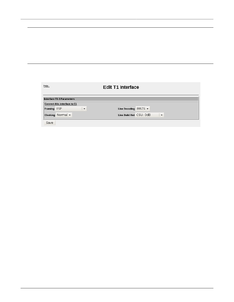 Editing a t1/e1 interface, T1 settings, E1 settings | Edit t1 interface | RuggedCom RuggedRouter RX1100 User Manual | Page 71 / 341