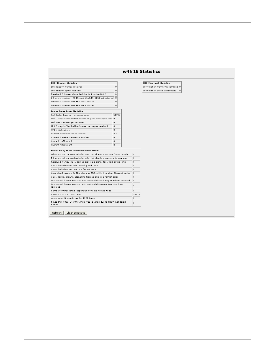 Frame relay interface statistics, Frame relay statistics | RuggedCom RuggedRouter RX1100 User Manual | Page 75 / 341