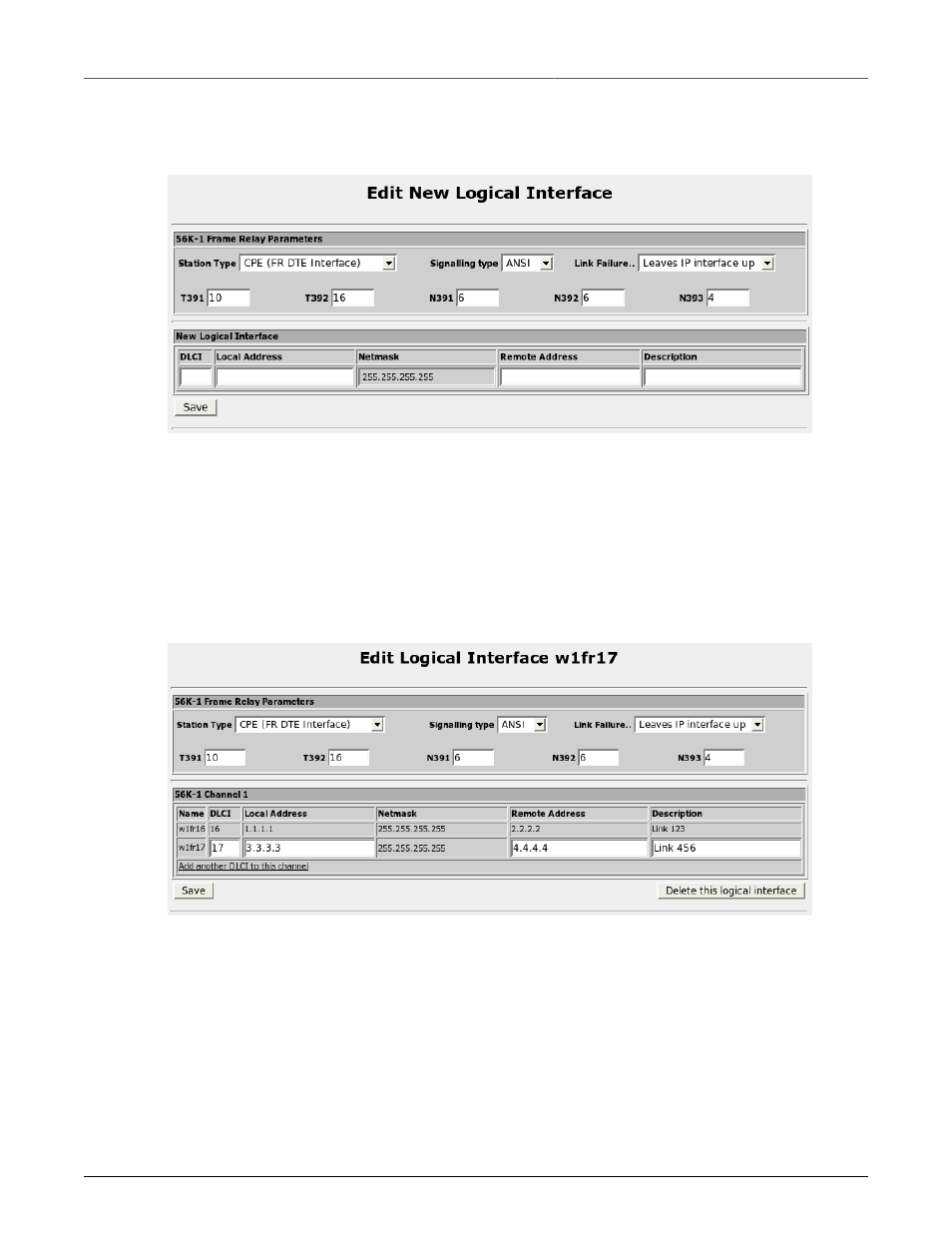 Editing a logical interface (frame relay), Edit logical interface (frame relay), single dlci | RuggedCom RuggedRouter RX1100 User Manual | Page 87 / 341