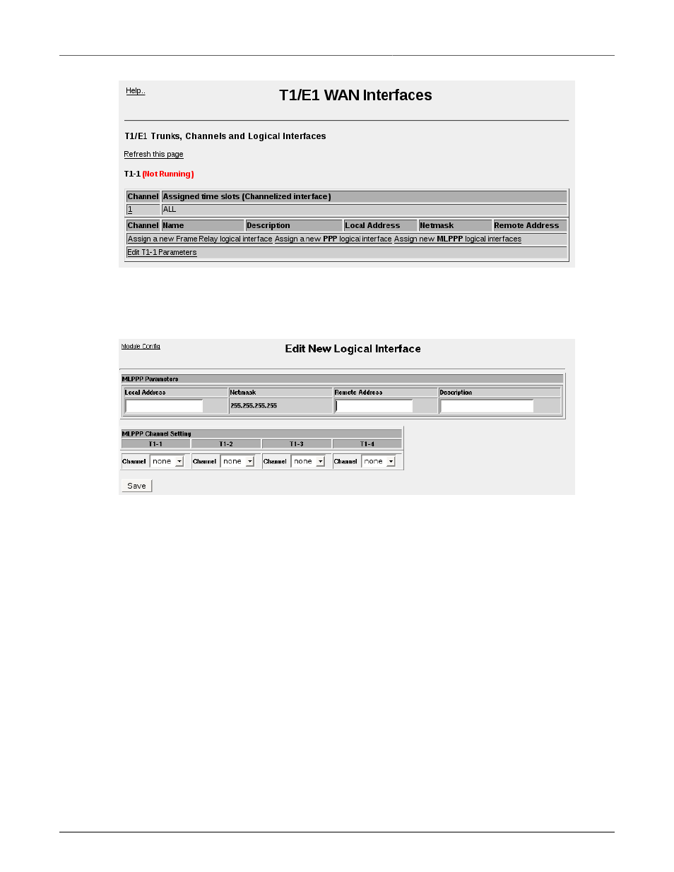 Multilink ppp statistics, T1/e1 wan interfaces, 92 10.2. edit mlppp logical interface menu | RuggedCom RuggedRouter RX1100 User Manual | Page 92 / 341