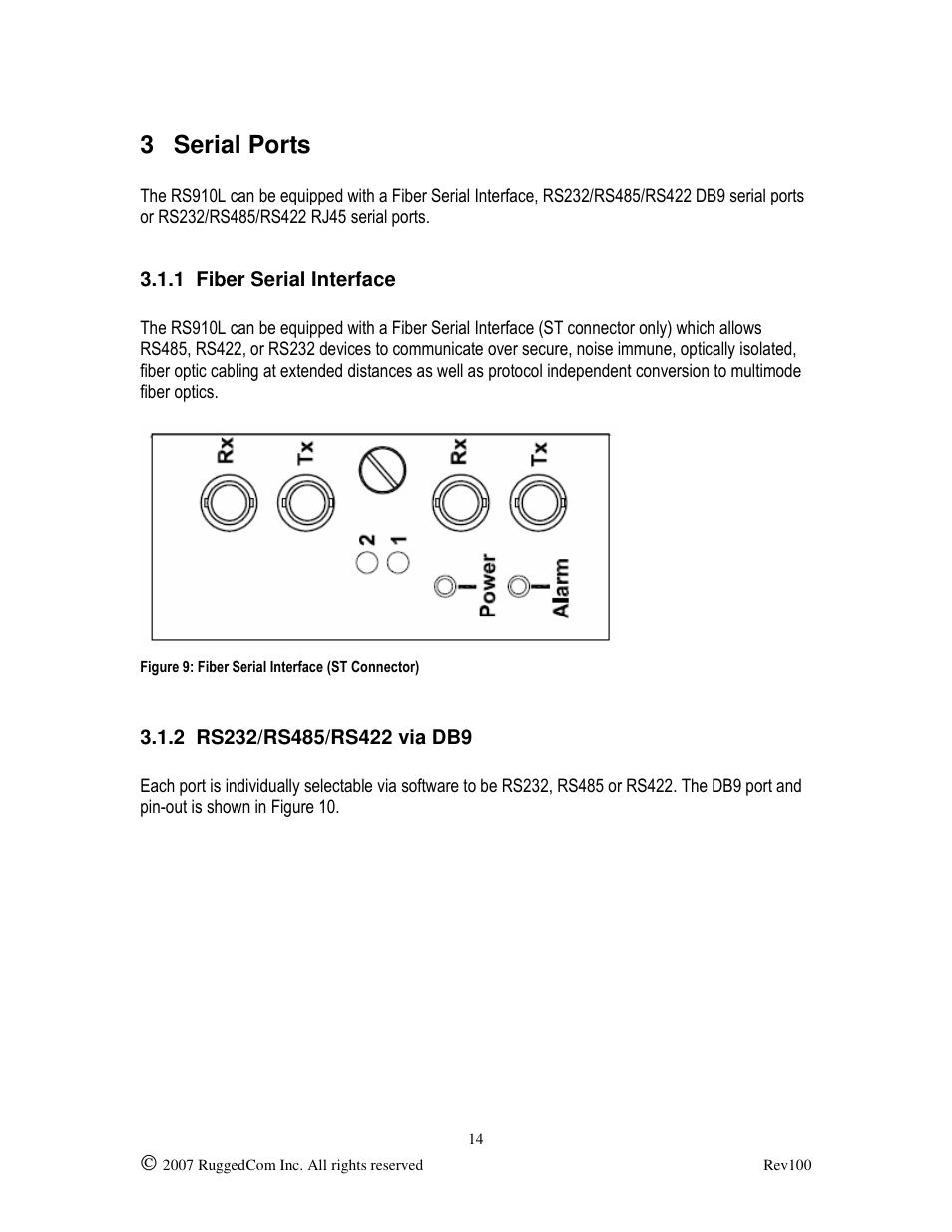 3 serial ports | RuggedCom RUGGED VDSL RS910L User Manual | Page 14 / 29