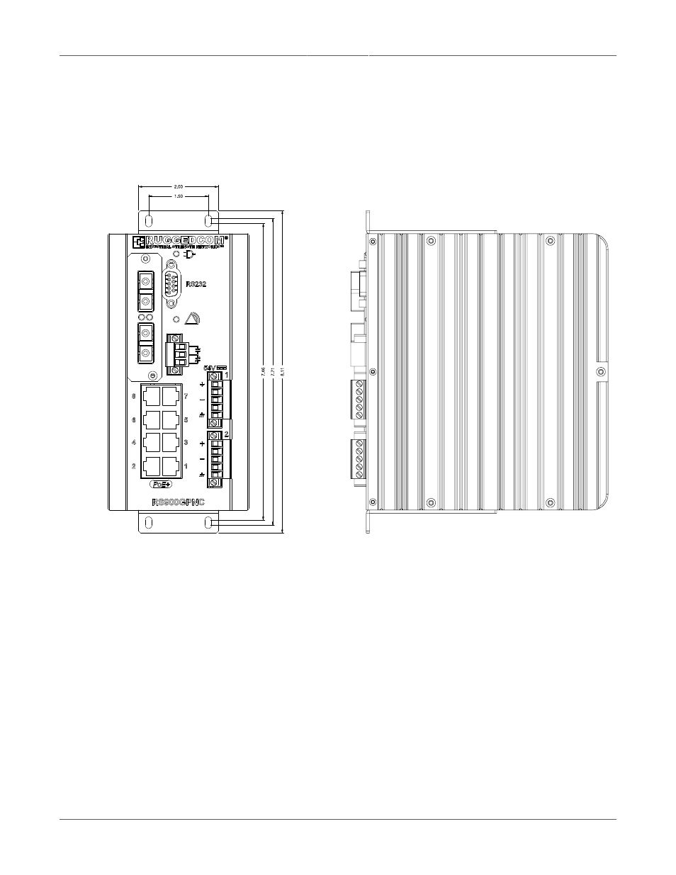 Panel mounting options, Rs900gp front panel mount option, Front panel mounting | RuggedCom RS900GP User Manual | Page 11 / 24