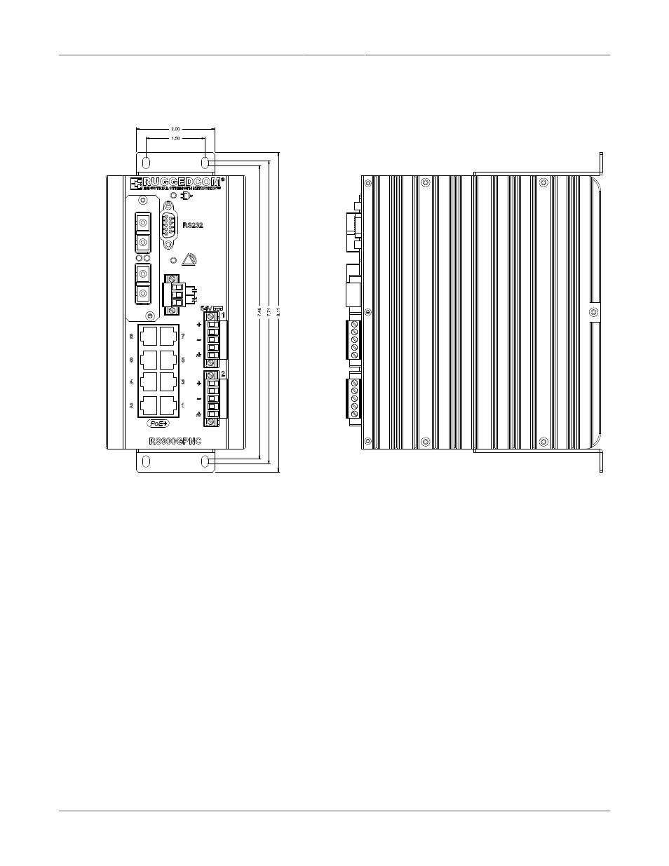 Rs900gp rear panel mount option, Rear panel mounting | RuggedCom RS900GP User Manual | Page 12 / 24