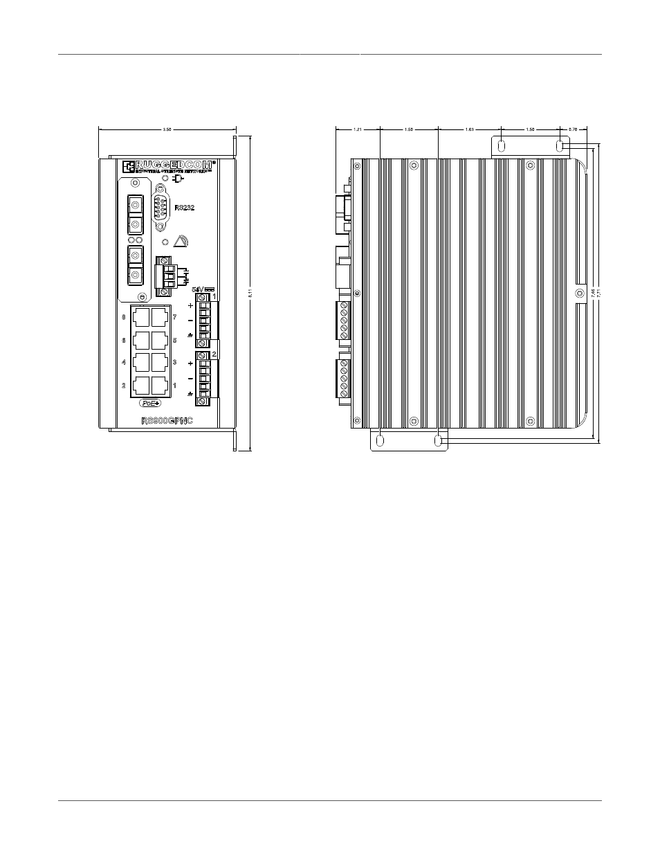 Rs900gp side panel mount option, Side panel mounting | RuggedCom RS900GP User Manual | Page 13 / 24