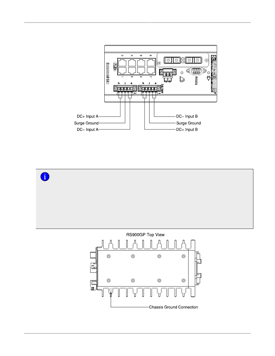 Dc power supply wiring and grounding, 14 2.6. rs900gp chassis ground connection | RuggedCom RS900GP User Manual | Page 14 / 24