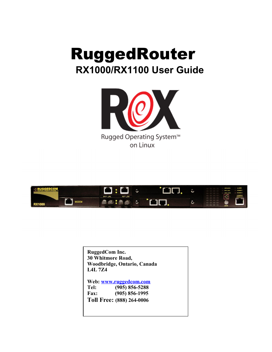 RuggedCom RuggedRouter RX1000 User Manual | 284 pages
