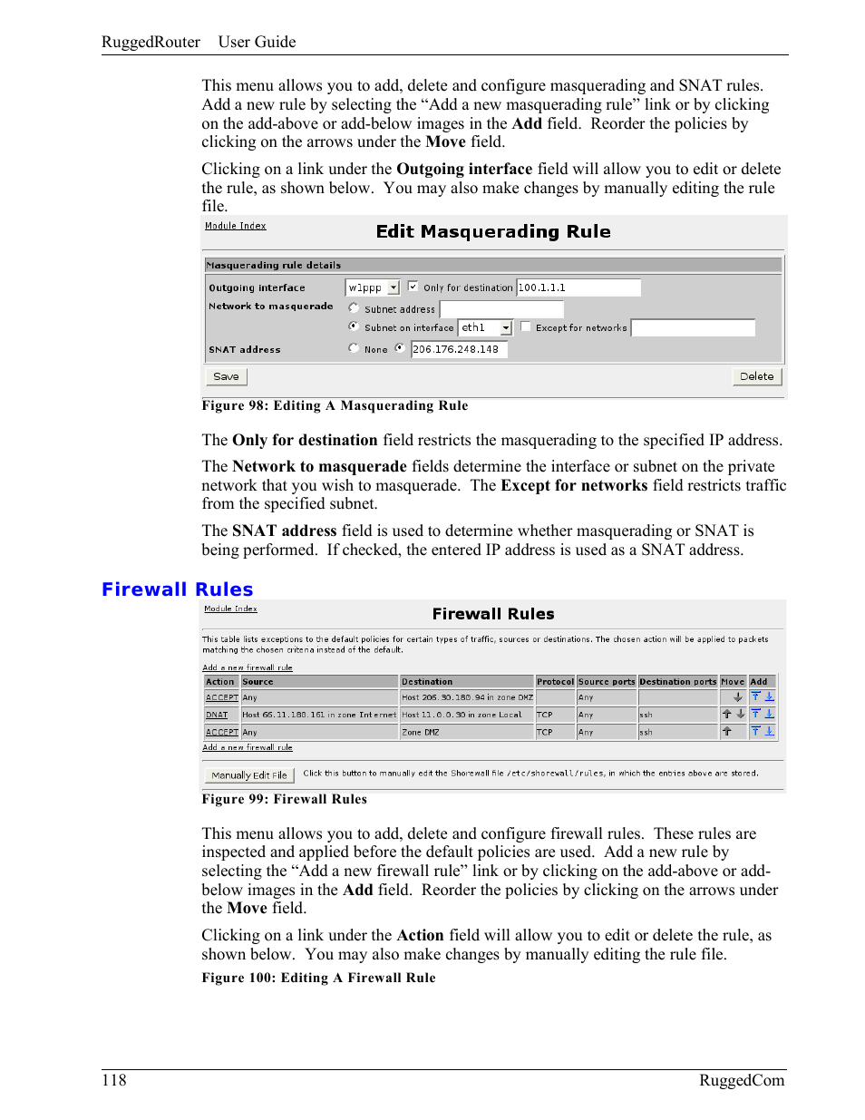 Firewall rules | RuggedCom RuggedRouter RX1000 User Manual | Page 120 / 284