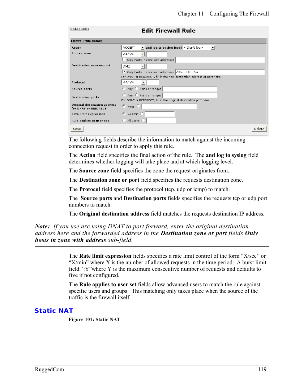 Static nat | RuggedCom RuggedRouter RX1000 User Manual | Page 121 / 284