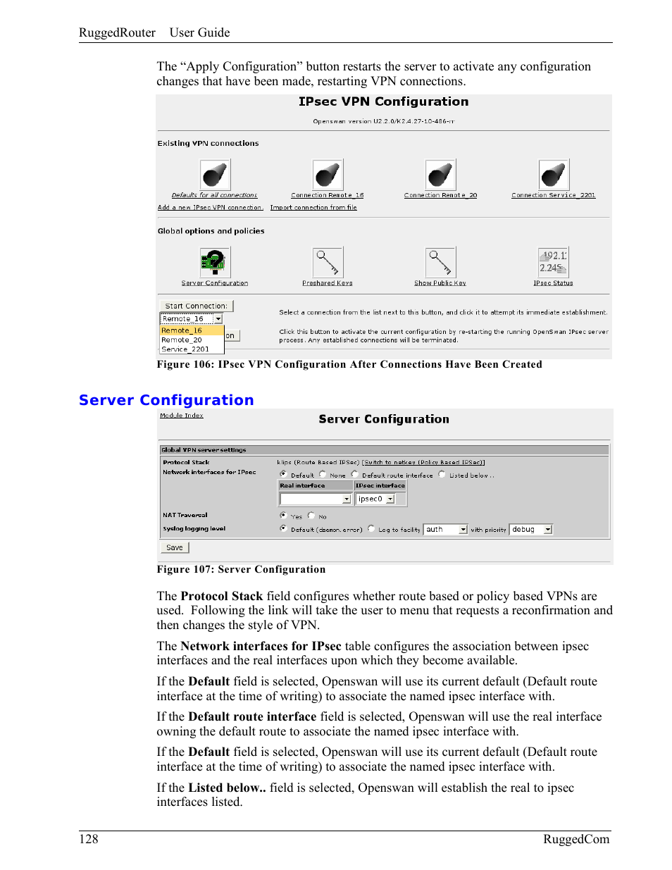 Server configuration | RuggedCom RuggedRouter RX1000 User Manual | Page 130 / 284