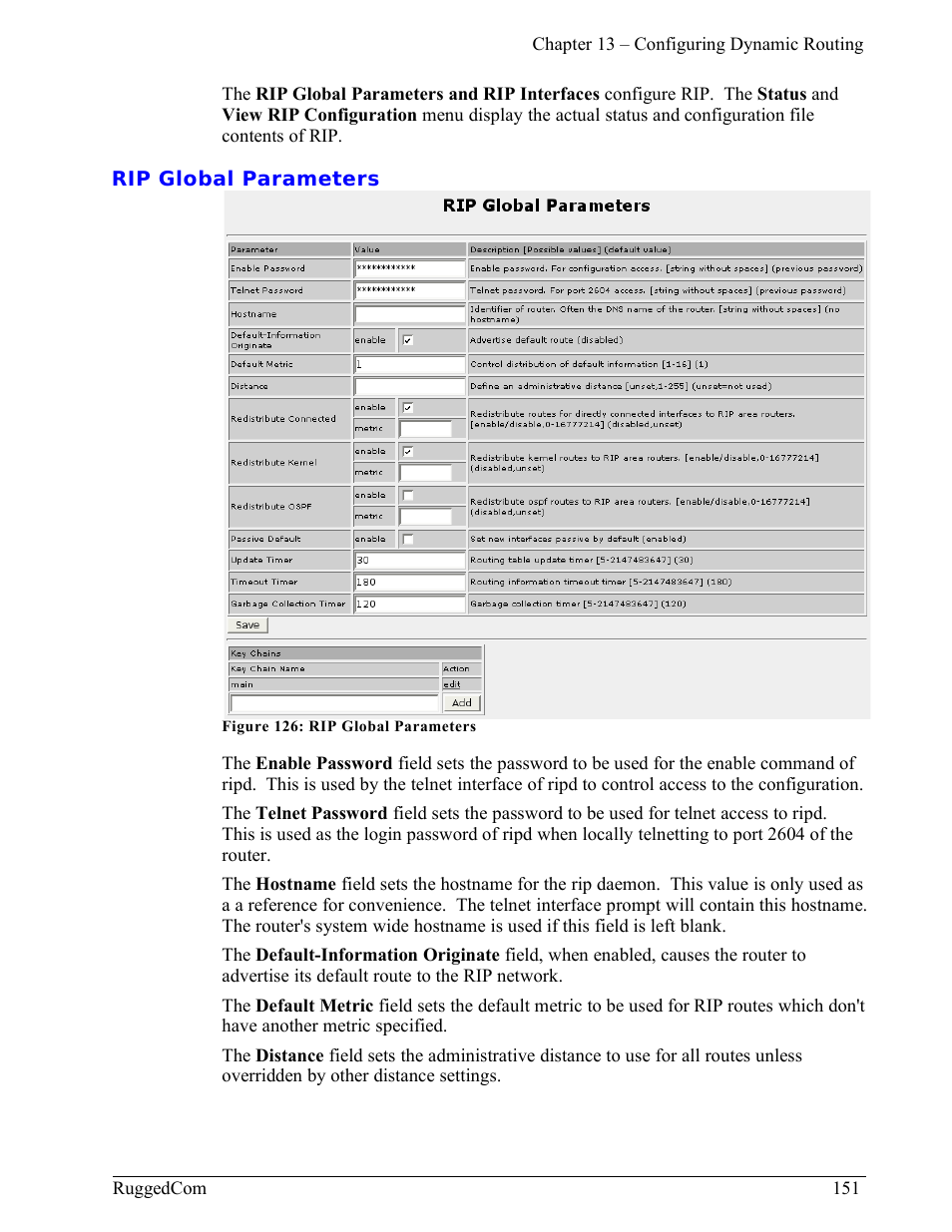 Rip global parameters | RuggedCom RuggedRouter RX1000 User Manual | Page 153 / 284
