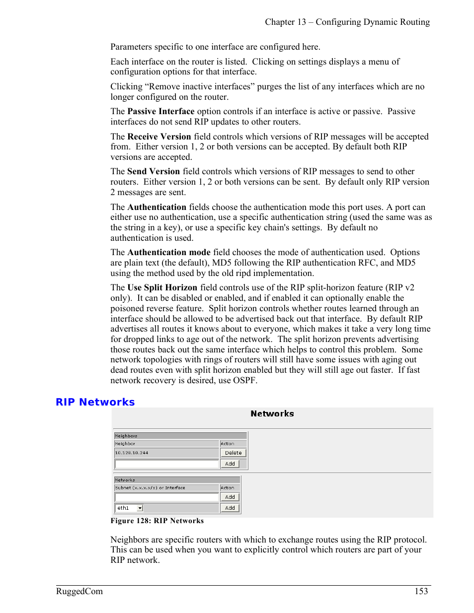 Rip networks | RuggedCom RuggedRouter RX1000 User Manual | Page 155 / 284