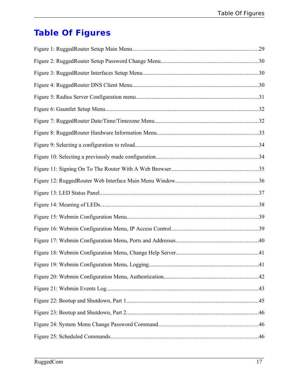 Table of figures | RuggedCom RuggedRouter RX1000 User Manual | Page 19 / 284