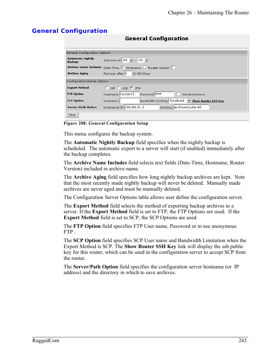 General configuration | RuggedCom RuggedRouter RX1000 User Manual | Page 245 / 284