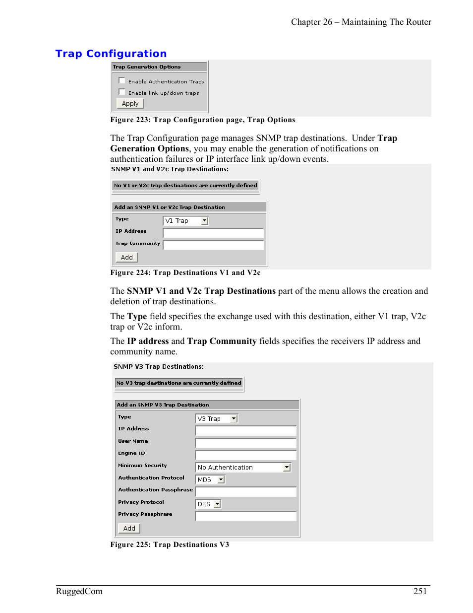 Trap configuration | RuggedCom RuggedRouter RX1000 User Manual | Page 253 / 284