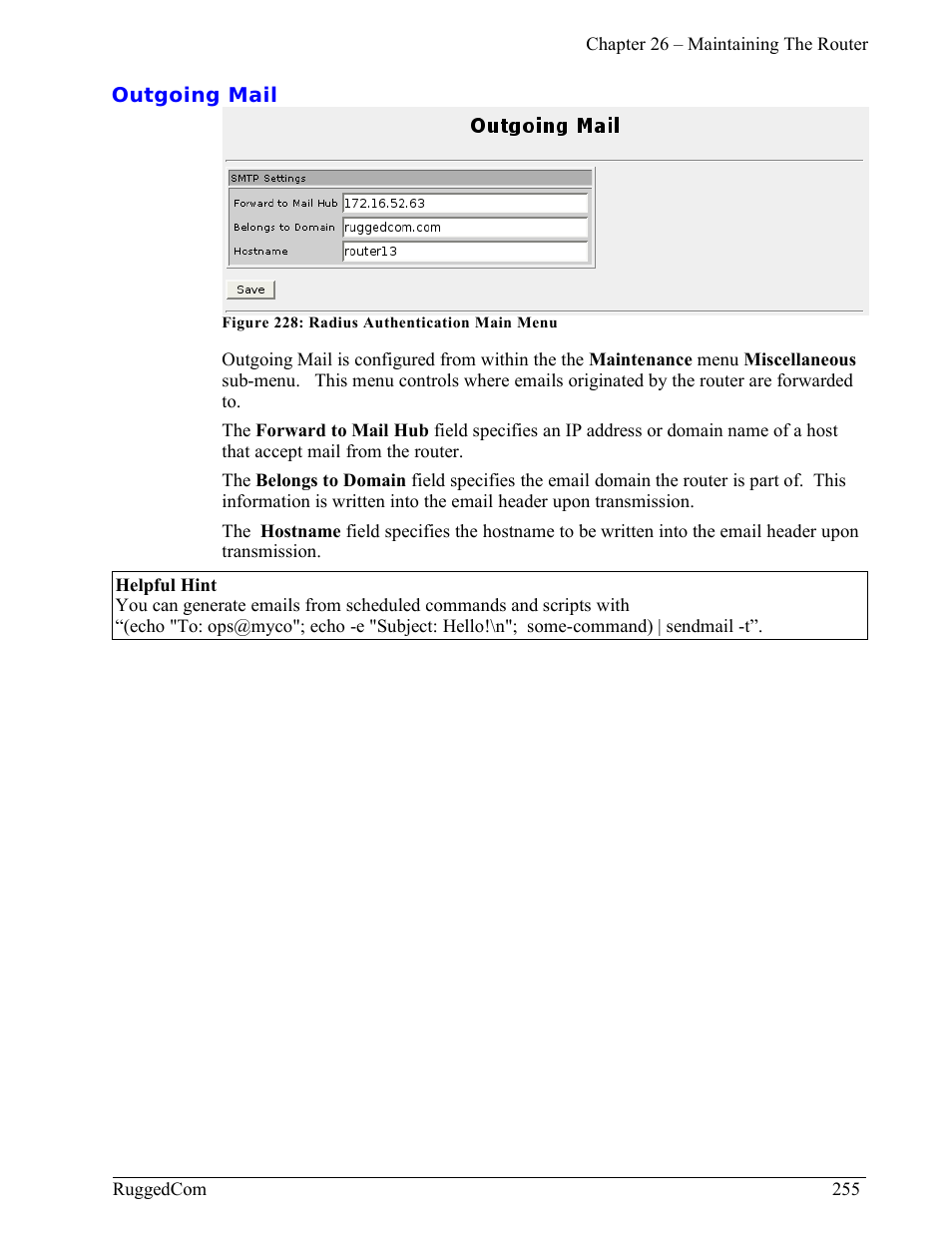Outgoing mail | RuggedCom RuggedRouter RX1000 User Manual | Page 257 / 284