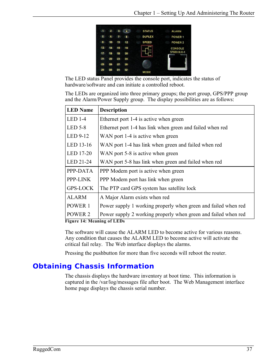 Obtaining chassis information | RuggedCom RuggedRouter RX1000 User Manual | Page 39 / 284