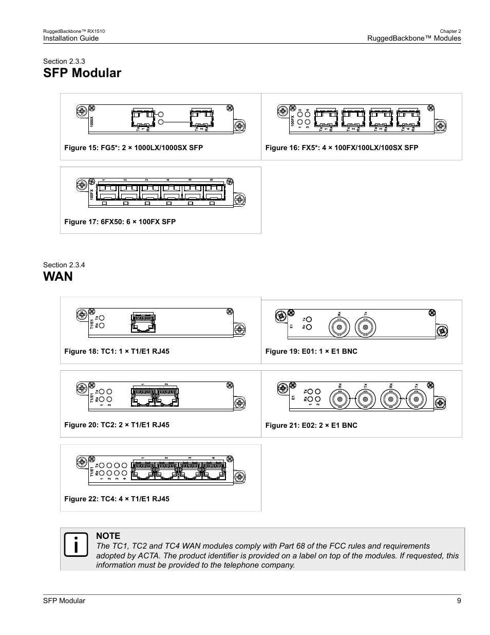 Sfp modular, 3 sfp modular, 4 wan | RuggedCom RUGGEDBACKBONE RX1510 User Manual | Page 15 / 52