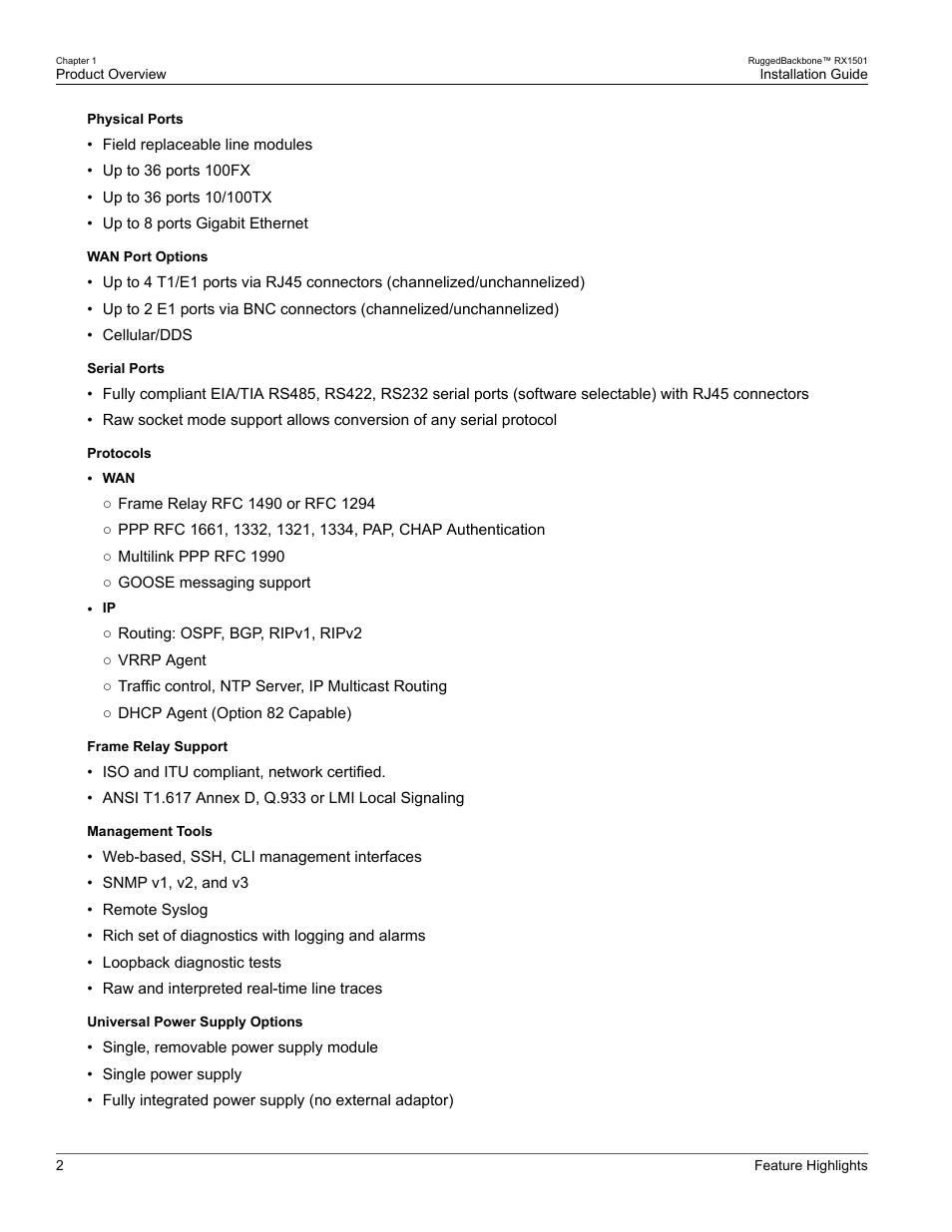RuggedCom RUGGEDBACKBONE RX1501 User Manual | Page 8 / 52