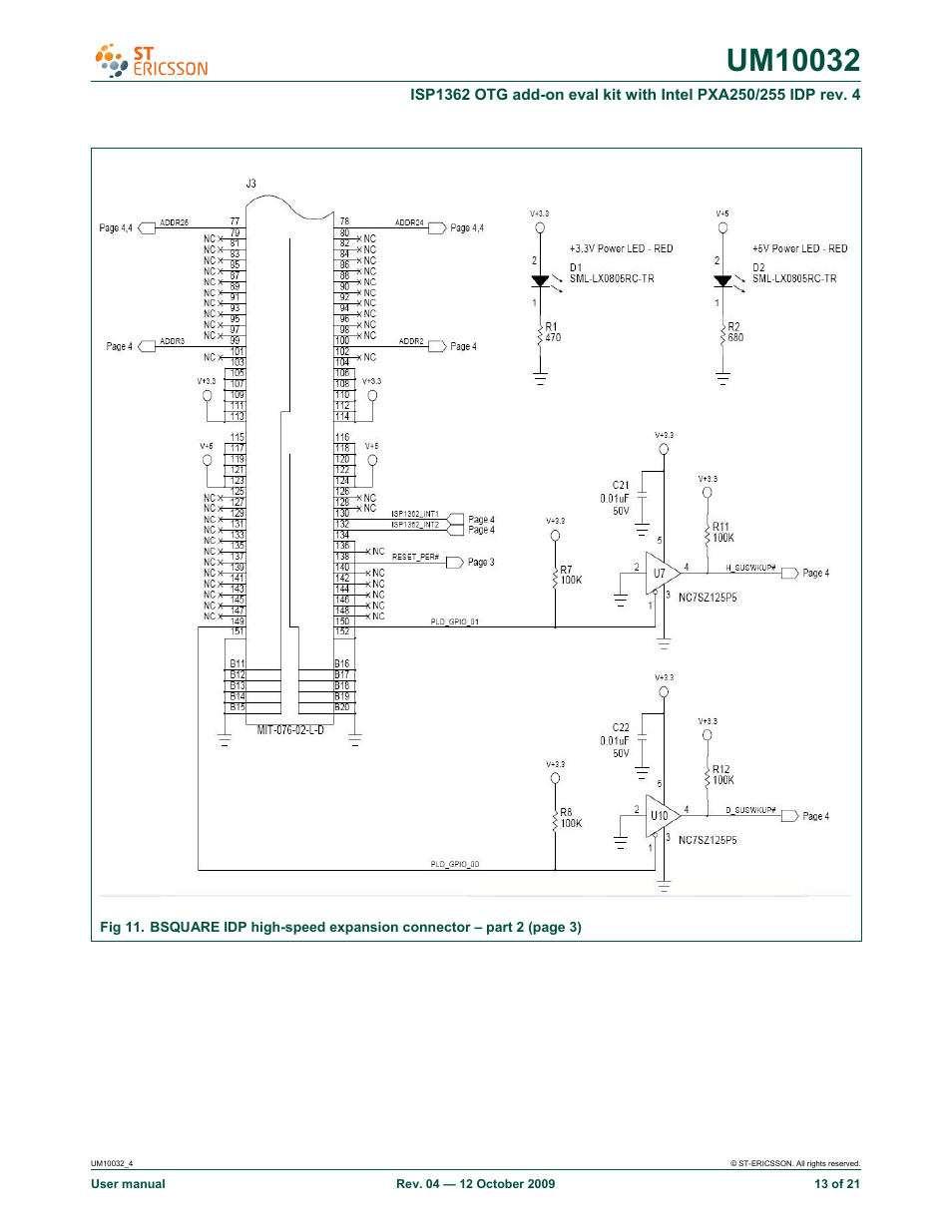 Rowe ISP1362 OTG add-on eval kit with Intel PXA250/255 IDP rev. 4 UM10032 User Manual | Page 13 / 21