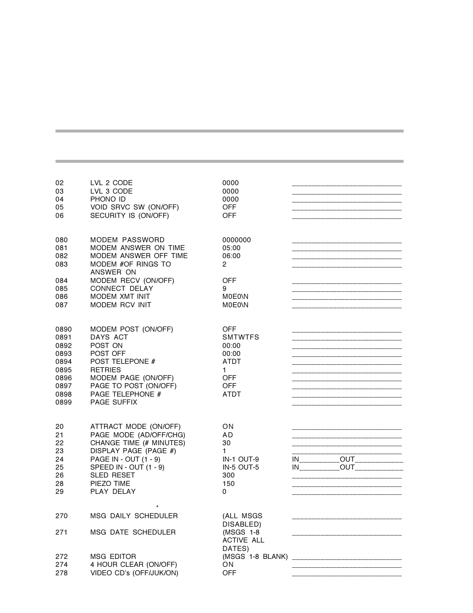 Serial # ________________ location | Rowe CD-100K User Manual | Page 134 / 165