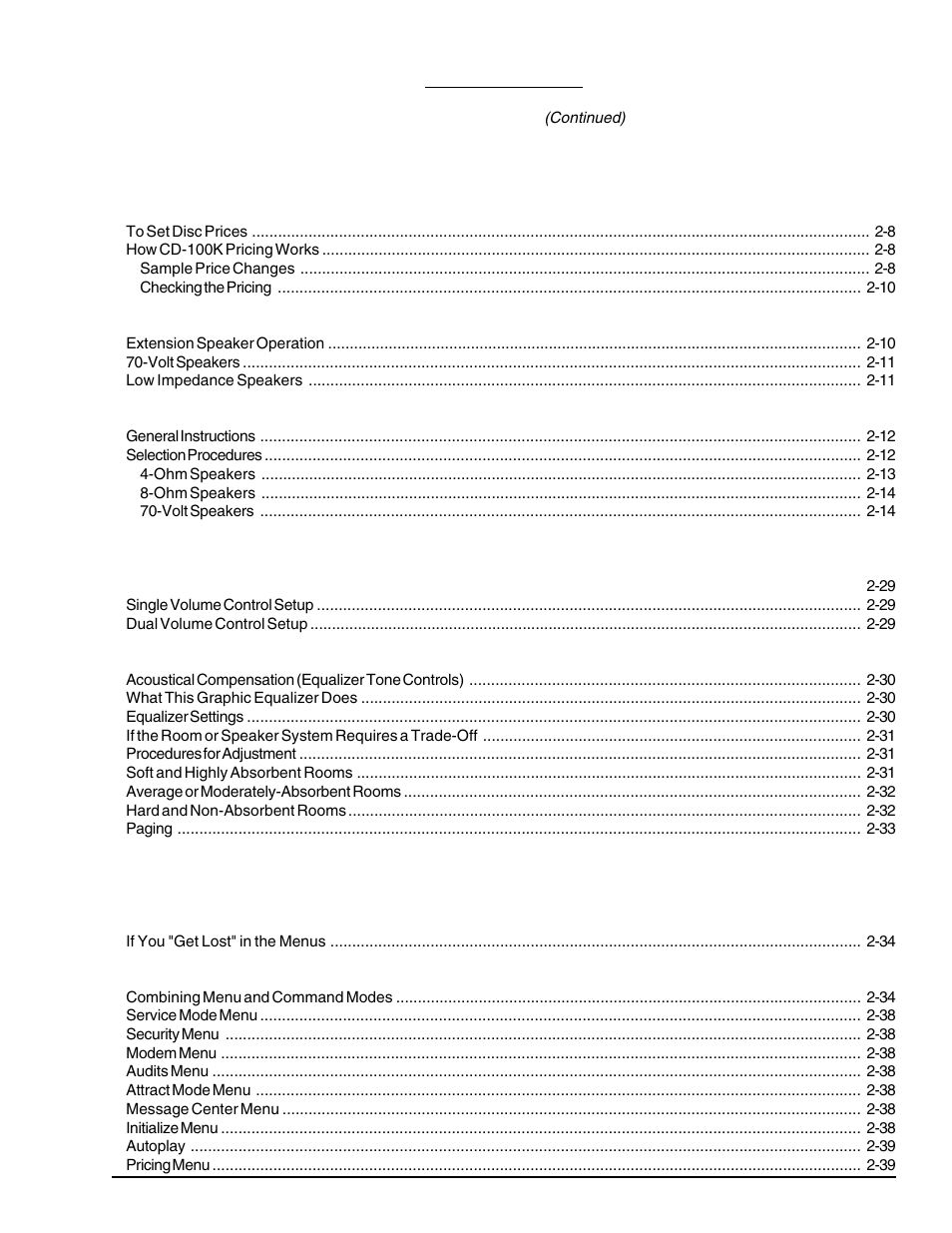 Rowe CD-100K User Manual | Page 6 / 165