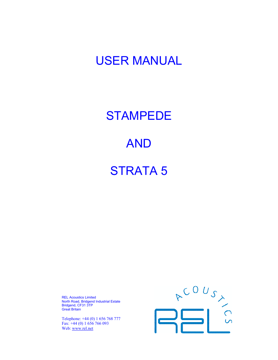 REL Acoustics Strata 5 User Manual | 20 pages