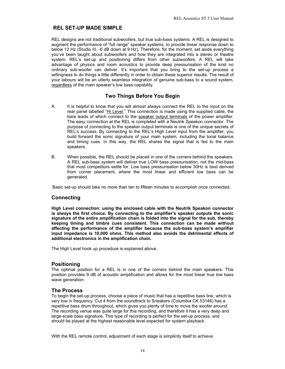 REL Acoustics Strata 5 User Manual | Page 14 / 20