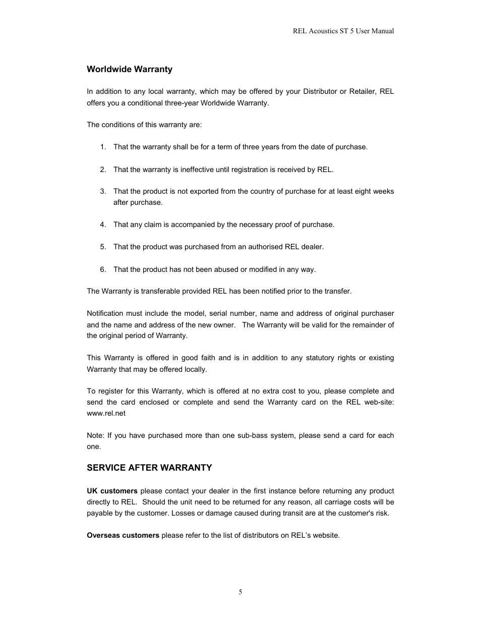 REL Acoustics Strata 5 User Manual | Page 5 / 20