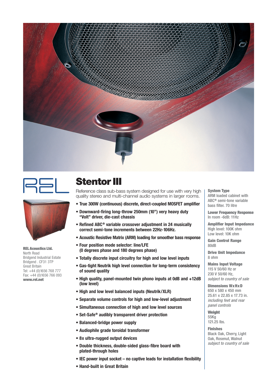 Stentor iii | REL Acoustics Studio III User Manual | Page 2 / 2