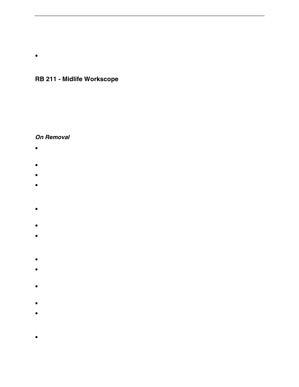 Rb 211 - midlife workscope, On removal | Rolls-Royce 1004227 User Manual | Page 55 / 82