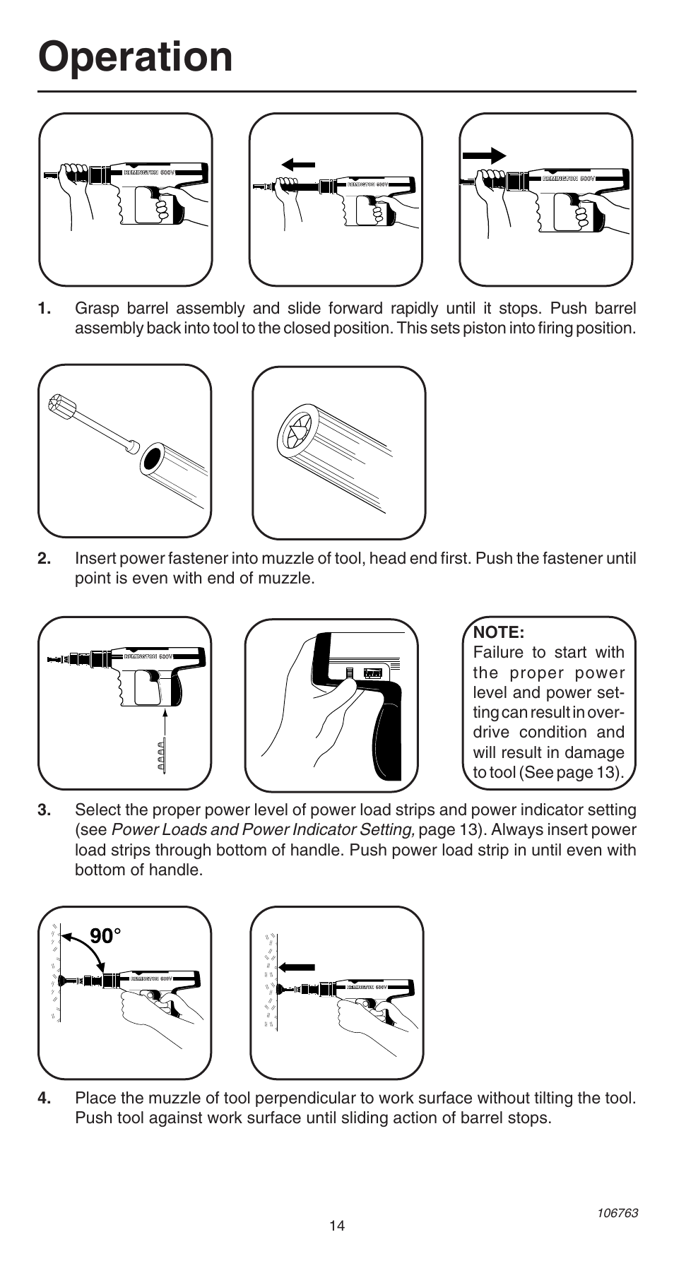 Operation | Remington 500V User Manual | Page 14 / 32