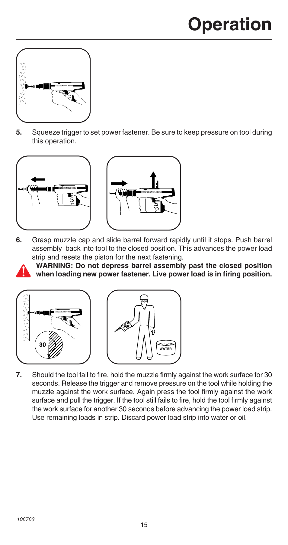 Operation | Remington 500V User Manual | Page 15 / 32