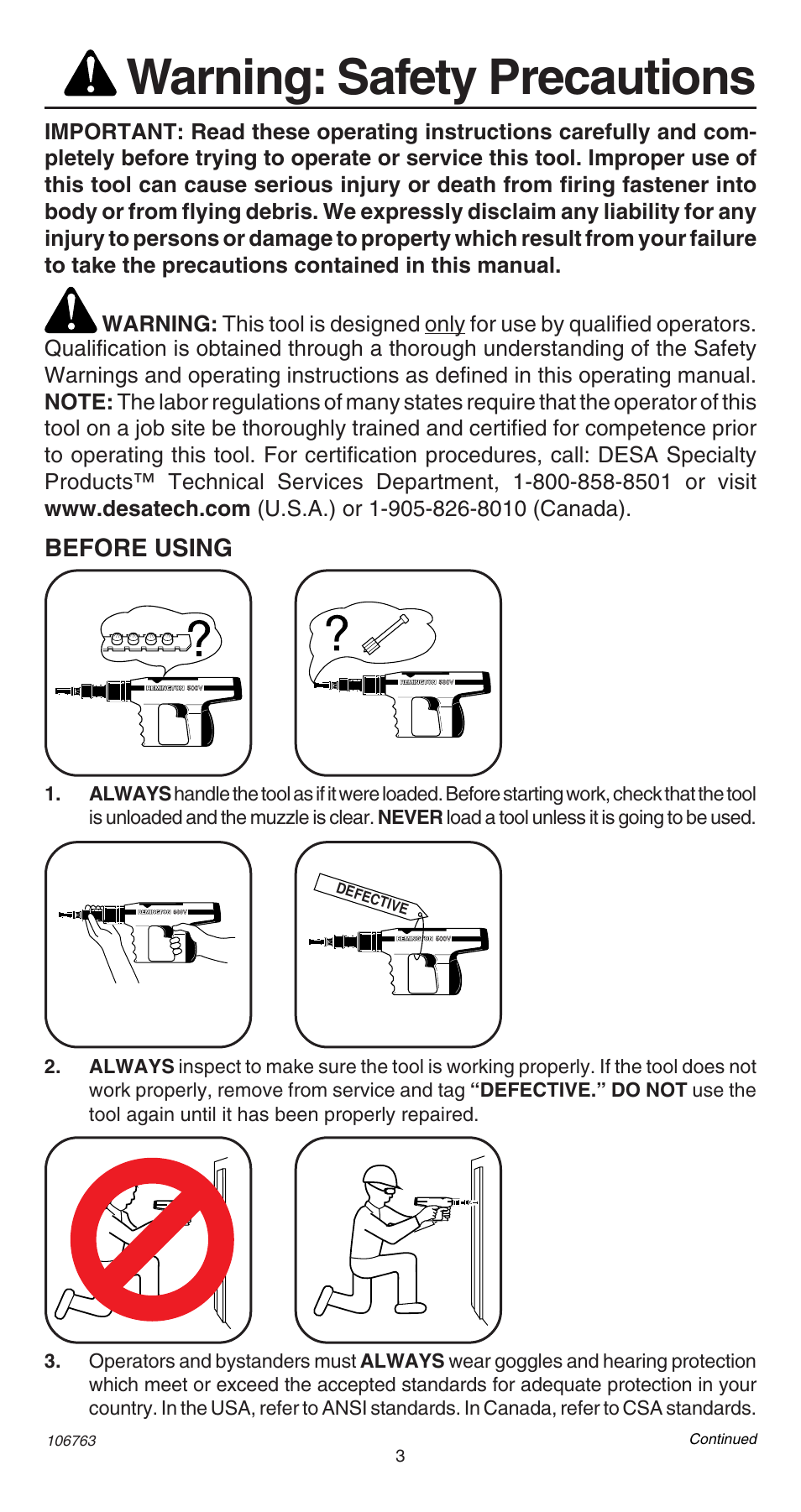 Warning: safety precautions, Before using | Remington 500V User Manual | Page 3 / 32